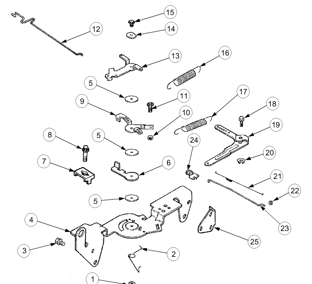 Engine Controls (Kh-62588) Diagram and Parts List for 2518-44 13A208L100-13B288L100 Cub Cadet Lawn Tractor
